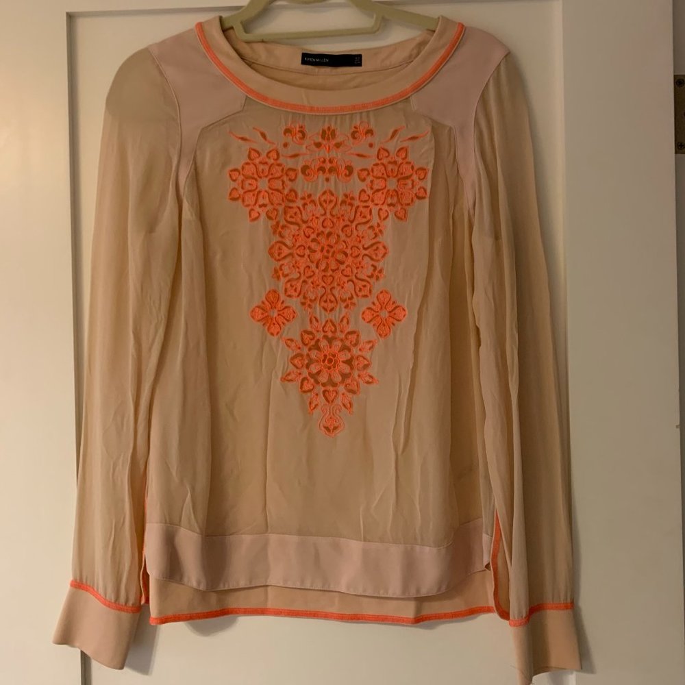 Karen Millen Pink See Through Blouse